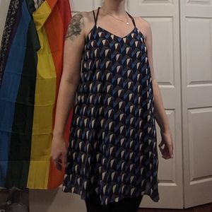 Geometric print swing dress